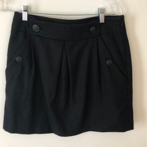 Pleated wool mini-skirt